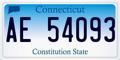 CT license plate AE54093