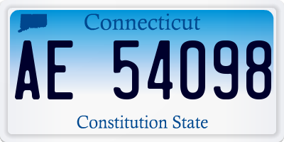 CT license plate AE54098