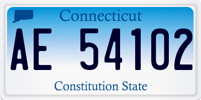 CT license plate AE54102