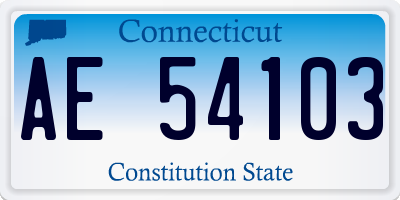 CT license plate AE54103