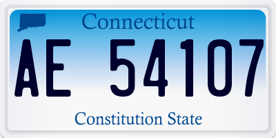 CT license plate AE54107