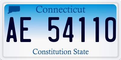 CT license plate AE54110
