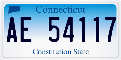 CT license plate AE54117