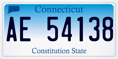 CT license plate AE54138