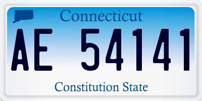 CT license plate AE54141