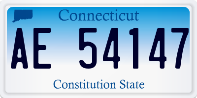 CT license plate AE54147