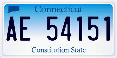 CT license plate AE54151