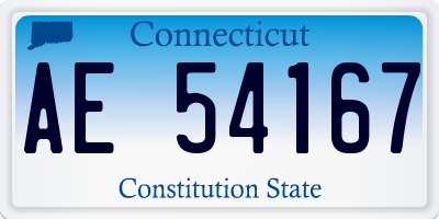 CT license plate AE54167