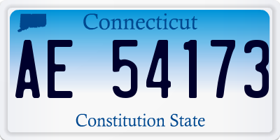 CT license plate AE54173