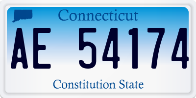 CT license plate AE54174