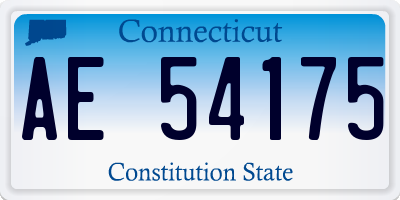 CT license plate AE54175