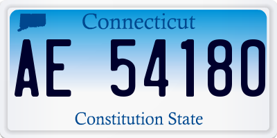 CT license plate AE54180