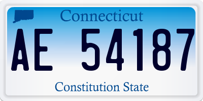 CT license plate AE54187