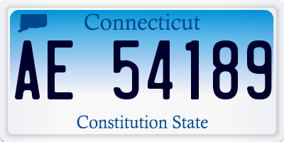 CT license plate AE54189