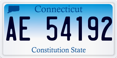 CT license plate AE54192