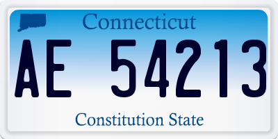CT license plate AE54213
