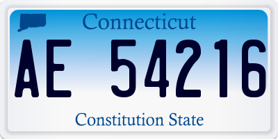 CT license plate AE54216