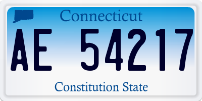 CT license plate AE54217