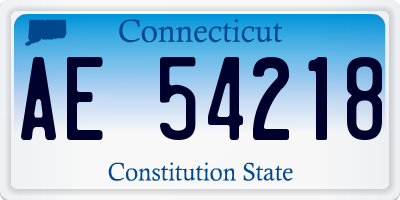 CT license plate AE54218