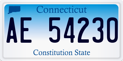 CT license plate AE54230