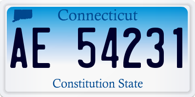 CT license plate AE54231