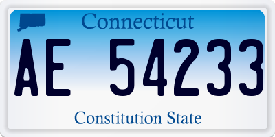 CT license plate AE54233
