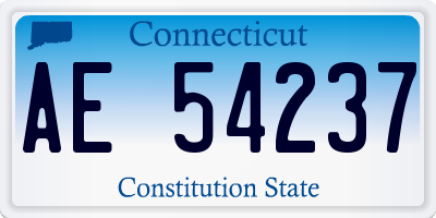 CT license plate AE54237