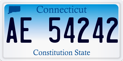 CT license plate AE54242