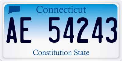 CT license plate AE54243