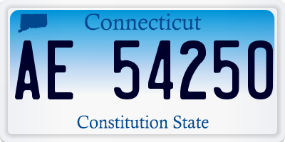 CT license plate AE54250