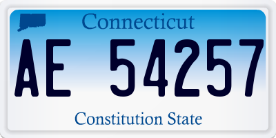 CT license plate AE54257