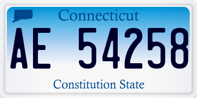 CT license plate AE54258
