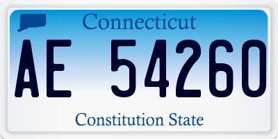CT license plate AE54260