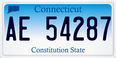 CT license plate AE54287
