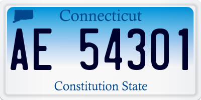 CT license plate AE54301