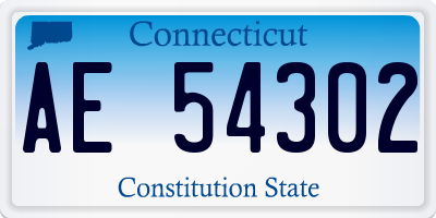 CT license plate AE54302