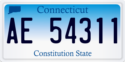 CT license plate AE54311