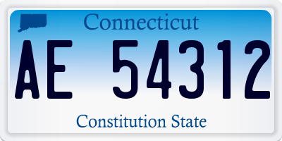 CT license plate AE54312