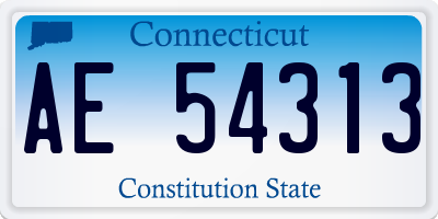 CT license plate AE54313
