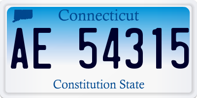CT license plate AE54315