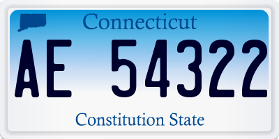 CT license plate AE54322