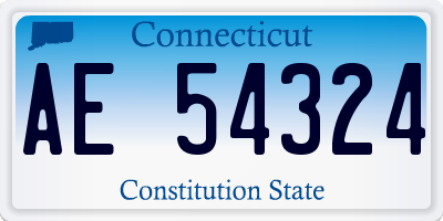 CT license plate AE54324