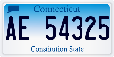 CT license plate AE54325