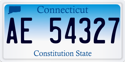 CT license plate AE54327
