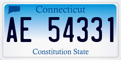 CT license plate AE54331