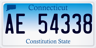 CT license plate AE54338