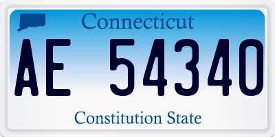 CT license plate AE54340