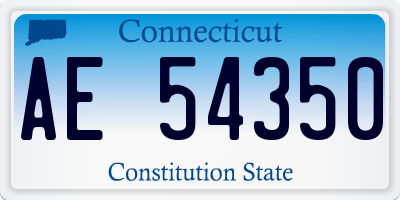 CT license plate AE54350