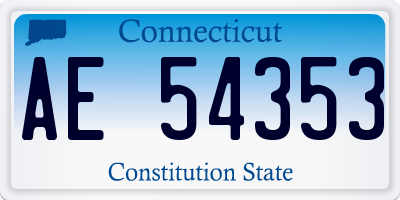 CT license plate AE54353