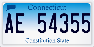 CT license plate AE54355